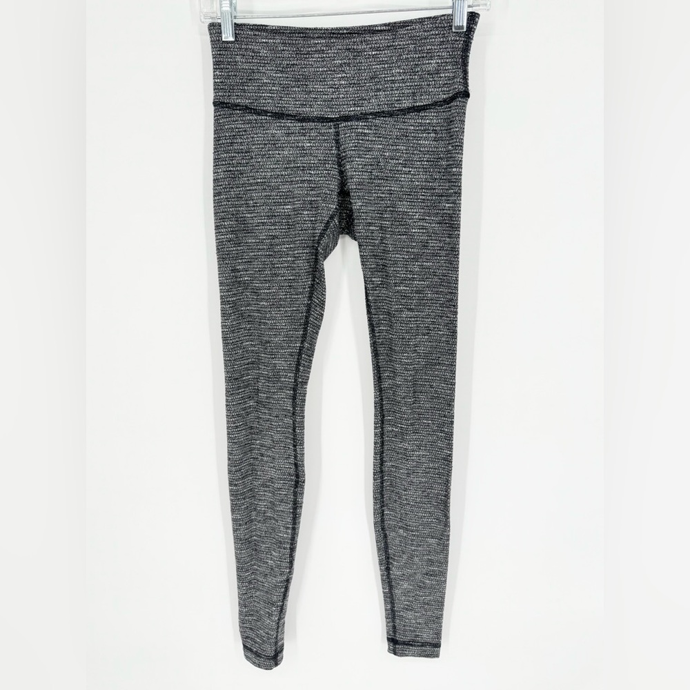 Lululemon Wunder Under Low-Rise Tight 28" Luon Variegated Knit Black Heathered 6 - Picture 6 of 13